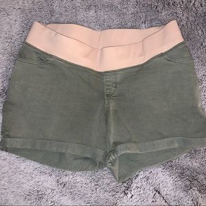 Green Maternity Shorts